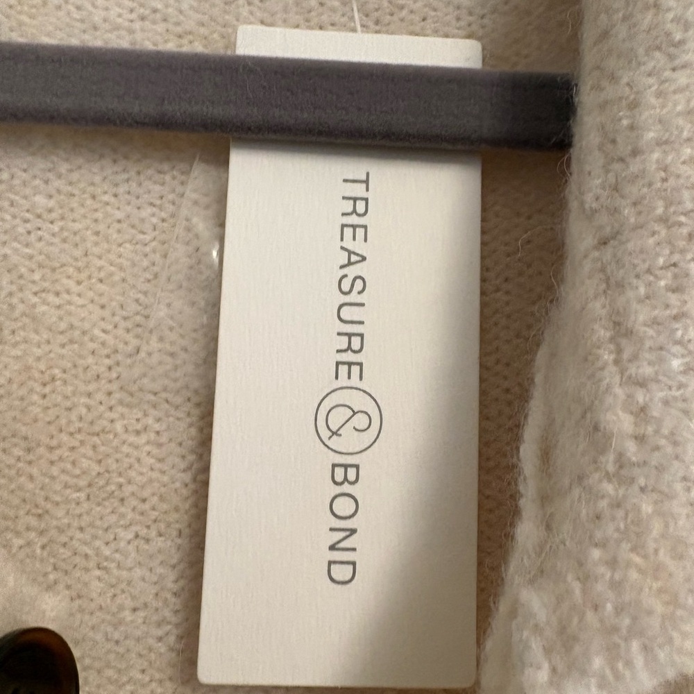 Treasure & Bond Men’s Ivory Alpaca/Merino Wool Button-Front Cardigan Size L NWT - Picture 8 of 10